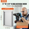 thumbnail image 2 of VEVOR BBQ Access Door, 17W x 24H Inch Single Outdoor Kitchen Door, Stainless Steel Flush Mount Door, Wall Vertical Door with Recessed Handle, for BBQ Island, Grilling Station, Outside Cabinet, 2 of 9