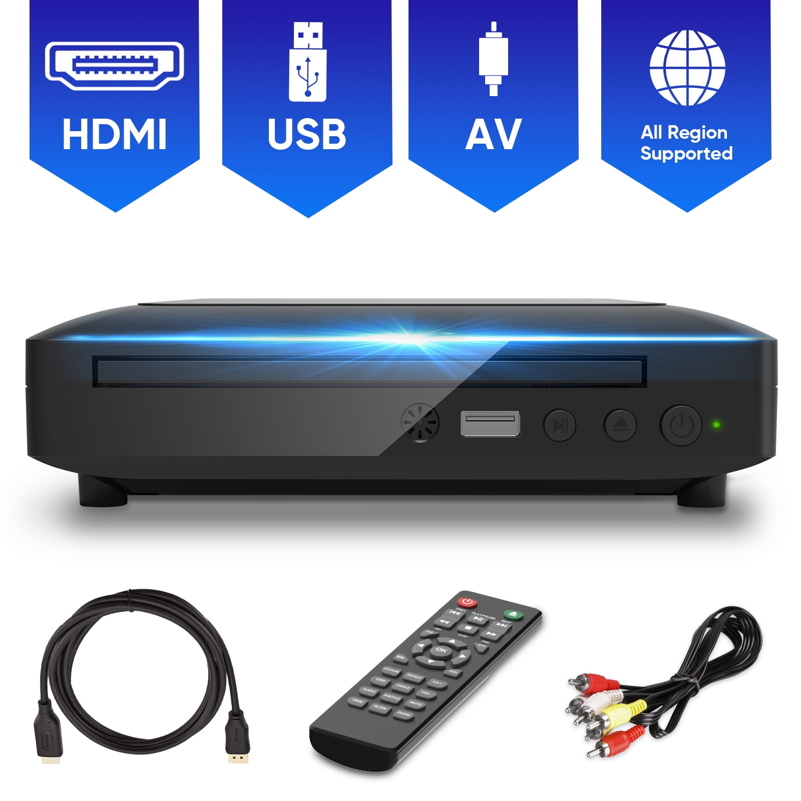 GCZ Mini HDMI DVD Player for TV, CD Player for Home with Usb Input and AV Coaxial Output, Include Remote Control