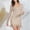 Apricot-01, variant on Women's Casual Patchwork Color Oversized Pullover Sweater Mid-Length Ribbed Knit Dress