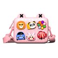 thumbnail image 1 of Bolso de hombro para niños Bolso de mensajero ajustable de longitud a prueba de suciedad de dibujos animados Bolso cuadrado para niños, rosa Inevent FN000139-02, 1 of 7