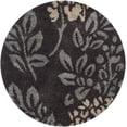 thumbnail image 3 of SAFAVIEH Florida Benton Floral Shag Area Rug, Dark Brown/Grey, 4' x 4' Round, 3 of 5