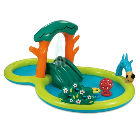 Play Day Round Inflatable Backyard Play Center Pool Game, Ages 2 & Up, Unisex