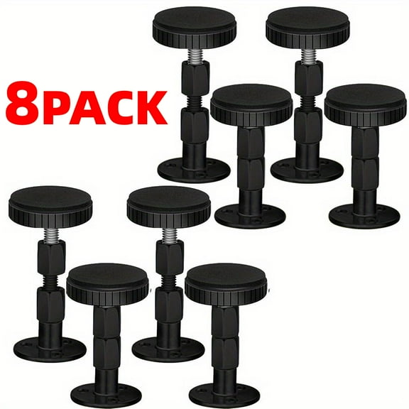 Adjustable Threaded Headboard Stoppers/Bumper Against Wall, 4 Pack Behind Bed Frame Protector Antishake Tool, Bed Shake Support Stabilizer Device