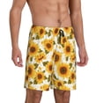 thumbnail image 2 of Sikiie Modern Elegant Sunflower Mens Pajama Shorts, Lightweight Lounge Pant with Pockets Soft Sleep Pj Shorts for MenMedium, 2 of 6