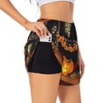thumbnail image 2 of Bixox Women's Halloween Decoration pattern 2 in 1 Running Shorts - Lightweight Athletic Workout Gym Yoga Shorts Liner with Pockets - Large, 2 of 7