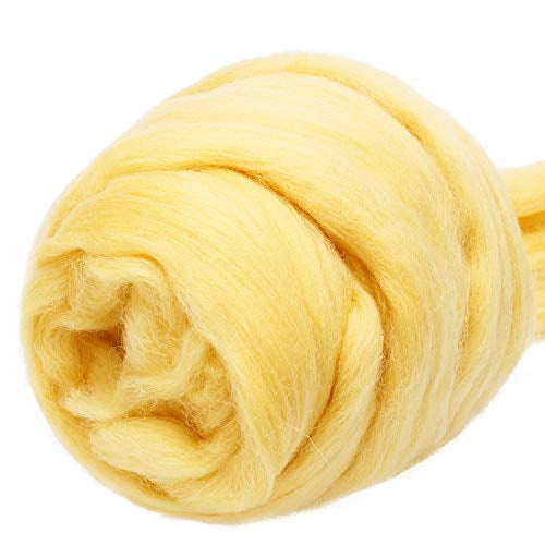 Jupean 3.53oz Wool Roving Yarn, Fiber Roving Wool Top, Wool Felting  Supplies, 100% Pure Wool, Chunky Yarn, Spinning Wool Roving for Needle  Felting Wet Felting DIY Hand Spinning 