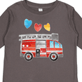 thumbnail image 4 of Inktastic Valentine's Day Fire Truck with Hearts Boys or Girls Long Sleeve Toddler T-Shirt, 4 of 5