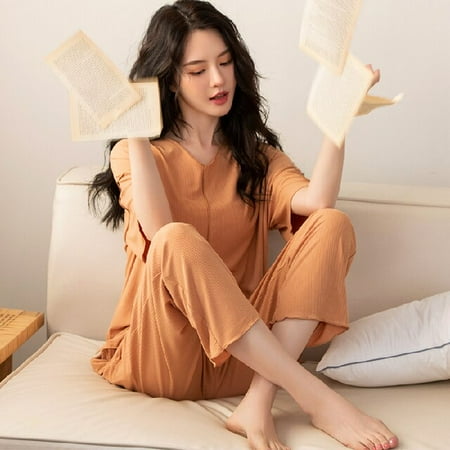 

PIKADINGNIS Fashion Women Pajamas Set Elegant Lounge Wear Modal Pajamas for Female Loose Luxury Homewear Leisure Female Home Clothes Suit