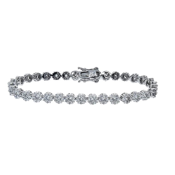 Cate & Chloe Ally 18k White Gold Plated Tennis Bracelet with Simulated Diamonds Gift for Women