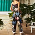 thumbnail image 4 of Valentines Overalls for Women Spring Summer Cute Heart Print Wide Leg Overalls Valentine's Adjustable Straps Jumpsuits, 4 of 4