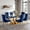 7-Piece Set, variant on 63" Modern Glass Dining Table, V-ShapedStainless Steel Base, 0.39" Tempered Glass Top, for Apartments, Kitchen