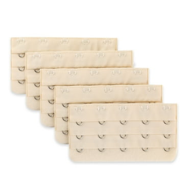 Unique Bargains Ladies Beige Bra Extenders Strap Extension 5-hook, 5-pack