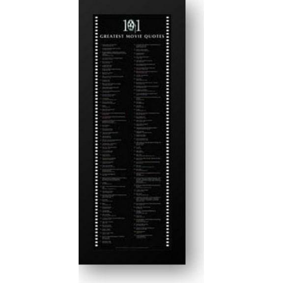 101 Greatest Movie Quotes -Slim Print 16x40 Framed Art Print