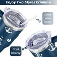 thumbnail image 5 of 40oz Ocean Nautical Anchor Stainless Steel Flip Straw Tumbler Spill Proof Travel Cup Double Wall Vacuum Insulated Coffee Mug with Top Handle, 5 of 6