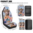 thumbnail image 6 of Xoenoiee Blue Boho Mandala Highland Cattle Print Car Seat Covers Set Waterproof Leather Front Seat Covers with Safety Shoulder Pad and Armrest Cover, Non-Slip 5 Pack Automotive Interior Accessories, 6 of 7