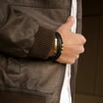 thumbnail image 6 of SERASAR Leather Bracelet for Men "Brave" with stainless steel magnetic closure, Gold 23cm, including gift box, 6 of 7