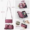 thumbnail image 2 of Dteck for Samsung Galaxy Z Fold 4 Case with RFID Blocking Wallet Case for Women Men, Shockproof PU Leather Magnetic Flip Strap Zipper Card Holder Phone Case,Winered, 2 of 7