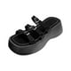 thumbnail image 5 of Sandalias de plataforma para mujer, sandalias deslizantes con hebilla ajustable, sandalias planas sin cordones para 37, 5 of 9