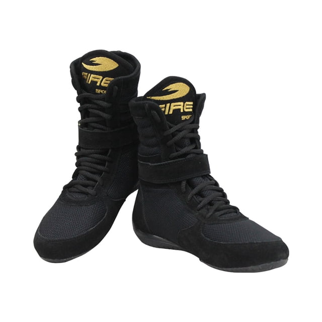 Fire Sports Par de zapatillas o botas de gamuza profesional para Boxeo Negro FIRE SPORTS Zapatilla Profesional Gamuza/ Negro