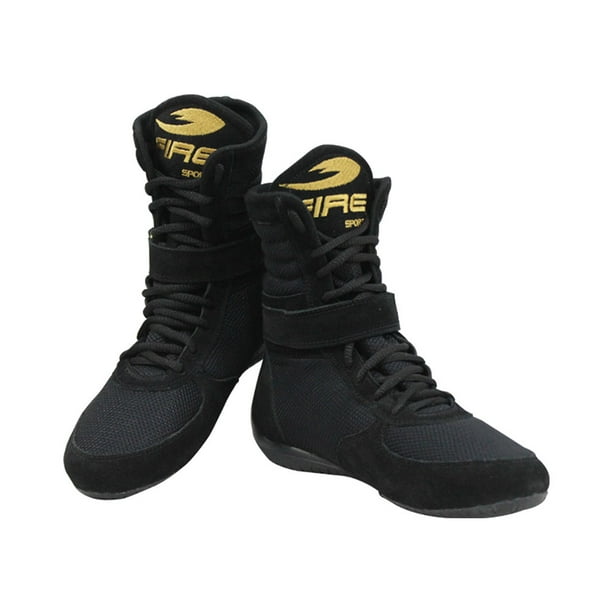 Fire Sports Par de zapatillas o botas de gamuza profesional para Boxeo Negro FIRE SPORTS Zapatilla Profesional Gamuza/ Negro