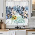 thumbnail image 6 of Blue Christmas Poinsettia Swag Valances for Windows 2 Pack, Kitchen Window Curtains 36 Inch Length, Xmas Botanical Balls Snowflake Privacy Swag Curtains for Living Room/Bathroom 36"x36", 6 of 8