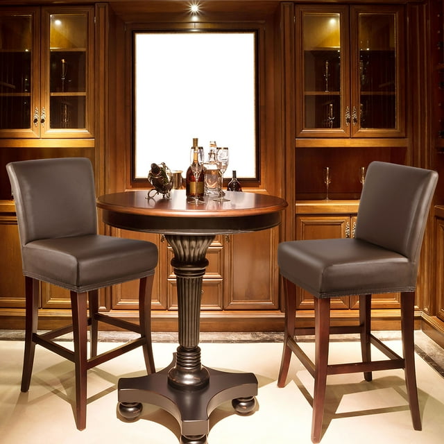 PiccoCasa Waterproof Bar Stool Covers for Counter Height Side Chair Covers Coffee Color 2