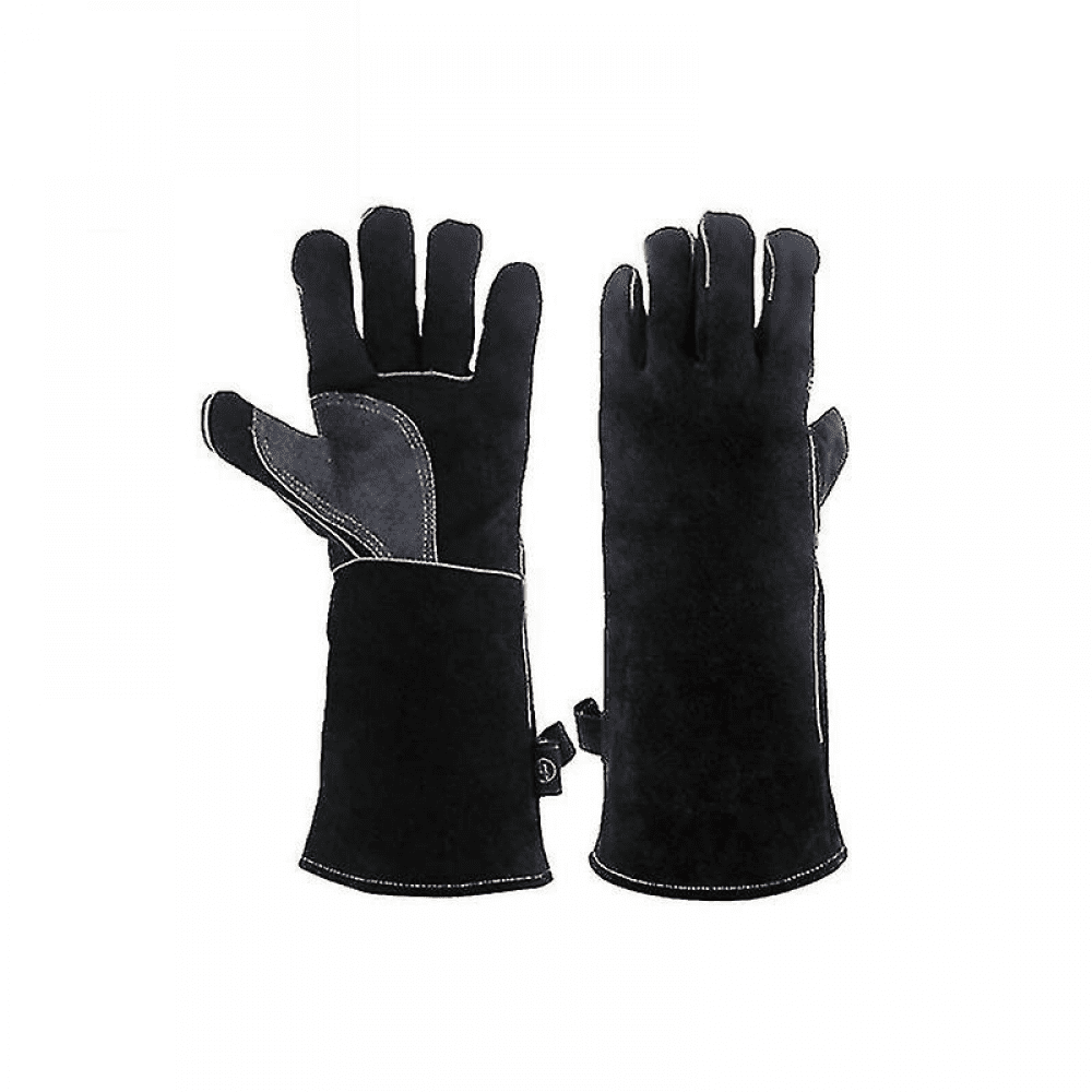 Gants Ignifuges Résistants à la Chaleur Extrême et au Feu en Cuir avec Couture Kevlar