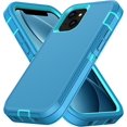 thumbnail image 1 of FABEN-for iPhone 12 Pro Max Protective Case, Heavy Duty [Shockproof] [Dropproof] [Dustproof] Phone Case 3-Layer Rugged Hard Cover, Lake Blue, 1 of 4