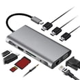 thumbnail image 3 of Hub usb, adaptador usb, hub 10 en un con Ethernet , 4K , VGA, puertos USB 3,0, puerto de carga PD, lector de tarjetas, Puerto Audio jinwen Adaptador de Dongle Hub USB C, 3 of 8
