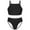 Black, variant on YIZYIF Kids Girls Solid Color Bikinis Set Two Piece Swimsuit Youth Juniors Spaghetti Straps Swimming Tank Top with Bottoms Set Blue 10