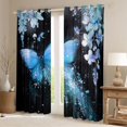 thumbnail image 2 of Castle Fairy Blue Floral Butterfly Blackout Curtains Set of 2 (52x84 Each) for Kids Children Teens,Dreamy Princess Window Curtains,Abstract Gradient Curtains and Drapes,Luxury Bedroom Decor, 2 of 6