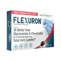 Flexuron Joint Formula by Purity Products - 3X Better than Glucosamine and Chondroitin - Starts Working in just 7 Days - Krill Oil, Low Molecular Weight Hyaluronic Acid, Astaxanthin - 30 count