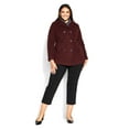 thumbnail image 3 of Avenue Women's Plus Size Faux Wool Double Breasted Long Sleeves Peacoat, 3 of 5