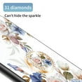 thumbnail image 5 of Feishell Compatible with Samsung Galaxy A03 Core 6.5 inch Flower Pattern Case with Diamond Ring Holder Support Magnetic Car Mount,Shockproof Luxury Glossy Glass Slim Phone Case for Women Girls,C, 5 of 13