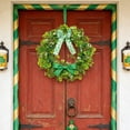 thumbnail image 6 of Cadancy St Patricks Day Wreaths for Front Door Artificial Shamrock Greenery Wreath with Ribbon Bows Farmhouse Spring Home Decor for Wall Entryway Indoor Outdoor Decoration(15.75 in), 6 of 6