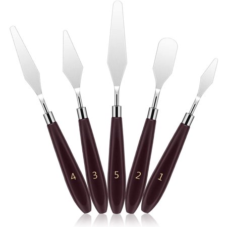 5-Piece Painting Knife Set – Versatile Stainless Steel and Wood Palette ...