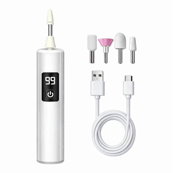 Electric Nail Grinder with LED Light, Cordless Nail Drill with Adjustable Speed for Thick Toenails and Home Manicure