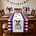 thumbnail image 6 of Nkmbld Independence Day Table Runner, Vintage Red White and Blue Table Cloth for Memorial Day Patriotic Party Kitchen Table Decoration, 6 of 8