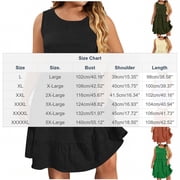 Women's Maxi Flowy Dress A Line Fashion Plus Size Casual Solid Sleeveless Round Neck Dress Beach Vacation
