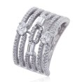 thumbnail image 2 of Men's Platinum Plated Sterling Silver 1ct Oval & Baguette CZ Art Deco Design Ladies Ring ( Size 5 to 9 ), 7, 2 of 3