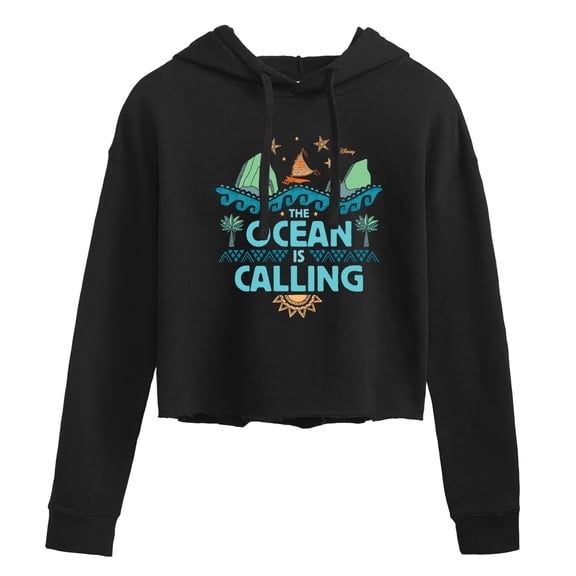 The Ocean Is Calling  - Ladies Juniors Cropped Pullover Hoodie