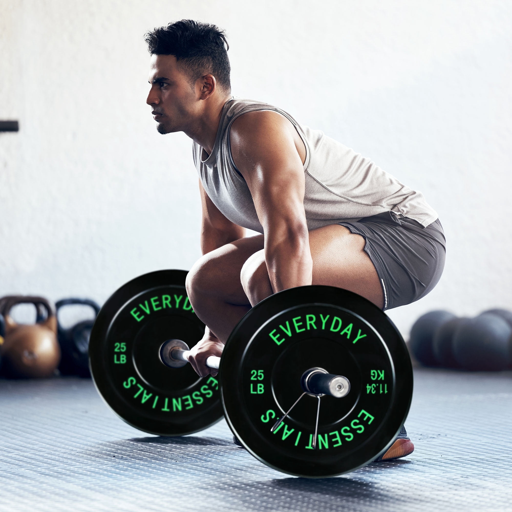 BalanceFrom Color Coded Olympic Bumper Plate Weight Plate with Steel Hub, 260 lbs.