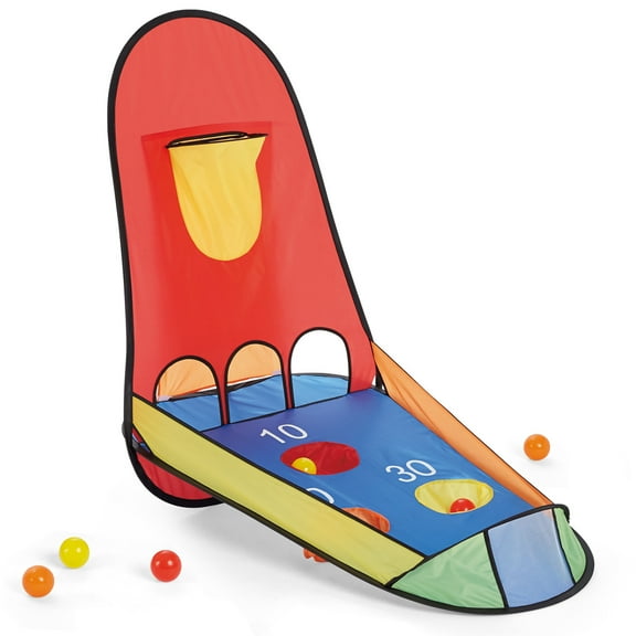 Kidoozie Pop-Up Basketball Game Indoor/Outdoor Sport Activity 6 Colored Balls