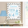 thumbnail image 4 of Personalized Canvas Birth Announcement Nursery Decor Gift, Sailboat Design, Custom Name, Date, Weight & Length, Unique Boys & Girls Baby Shower Wall Art Presents, Color Gray # 7, Size - 12X16, 4 of 5