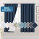 thumbnail image 1 of Cortinas 100 % opacas con aspecto de lino, 84 pulgadas de largo para dormitorio, con bolsillo para barra de bloqueo de luz, cortinas gruesas con textura de lino para ventana con respaldo blanco, natural, 2 paneles, azul marino, 52 pulgadas de ancho x 63 pulgadas de largo, 1 of 5