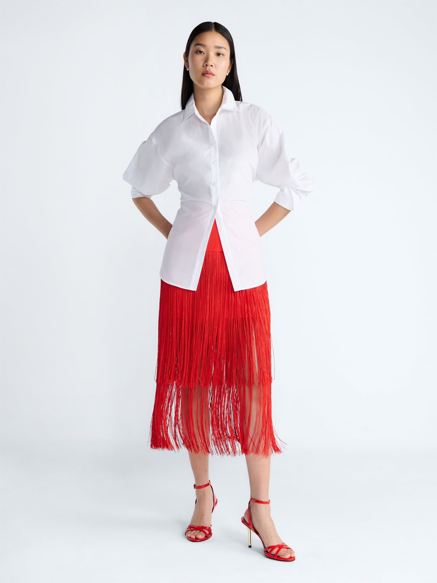 Devil Wears Prada Scoop Collection Women's and Women's Plus Lace Up Cotton Shirt, Sizes XS-4X