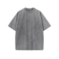 thumbnail image 5 of Domuza Acid Washed T-Shirt for Men Short Sleeve, Crew Neck, Vintage Distressed Solid Basic Tee Tops Gray XL, 5 of 5