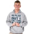 thumbnail image 5 of Flex But Like This Funny Gym Exercise Hoodie Hooded Sweatshirt Men Brisco Brands 2X, 5 of 6