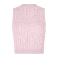 thumbnail image 4 of RMGVDSD Women's Fashion Casual Sleeveless Knit Sweater Vest Solid Color Vest Slim Fit V Neck Sweater Vest Trendy Pullover Sweater Top /Pink, 4 of 4