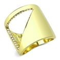 thumbnail image 1 of Bague en Acier Inoxydable IP Gold avec Cristal de Qualité Supérieure en Transparent - Taille 6, 1 of 1